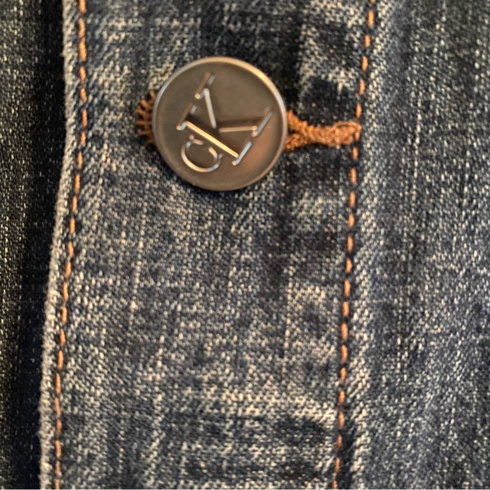 Calvin Klein Denim Jacket Size Large Like Dark Blue - Picture 8 of 9